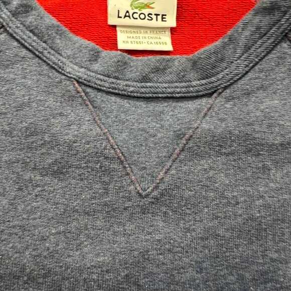 Lacoste Crewneck Cotton Crewneck Sweatshirt, Blue, Logo Womens S/Mens XS - Picture 4 of 12